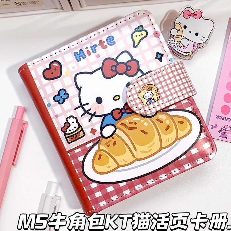 牛角包KT猫M5活页手账本ins笔记本三丽鸥凯蒂猫卡册可爱随身本子