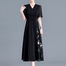 新中式中国风淑女妈妈连衣裙大码遮肉遮胯显瘦过膝裙子2025夏新款