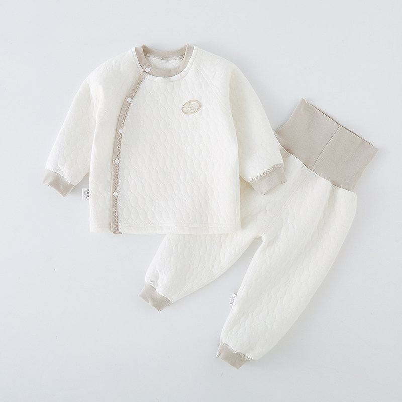 新生儿婴儿保暖秋衣秋裤高腰护肚春秋款外穿宝宝内穿男童女童套装