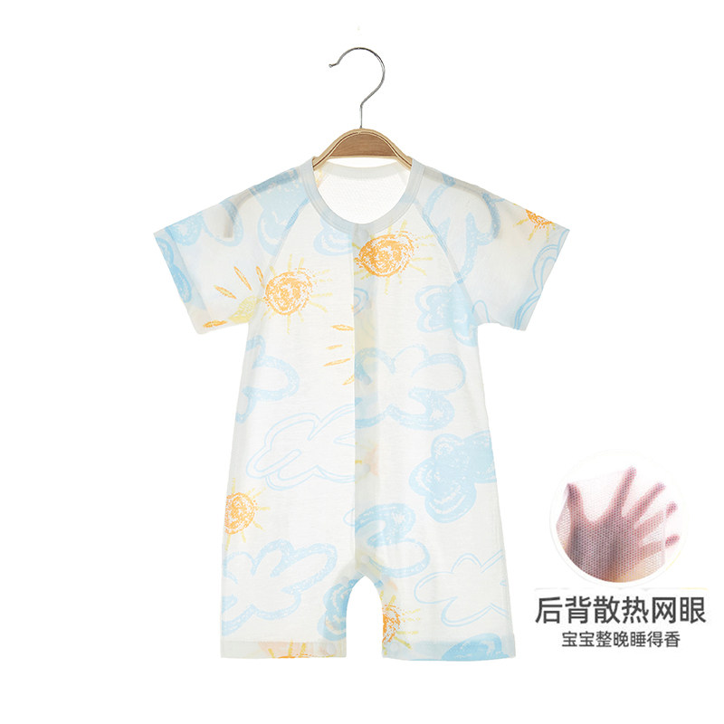 新生婴儿夏短袖连体衣宝宝薄睡衣