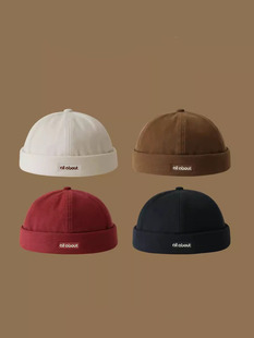 胡茬叔叔男士 瓜皮帽日系原宿风街头潮人无檐帽子雅痞帽地主帽女生