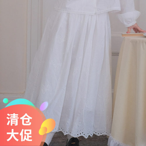 法式小众重工半身裙刺绣高腰