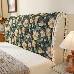 美式复古油画风床头盖巾万能通用床头罩套床头改造神器遮丑防尘罩