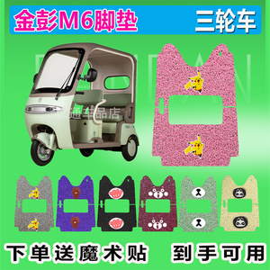 适用于金彭M6电动三轮车脚垫JP800DZK-18E丝圈防水防晒踏皮脚踩皮
