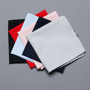 纯色手绢刺绣diy手绘棉麻服饰配饰手帕方巾新中式中国风素色手帕
