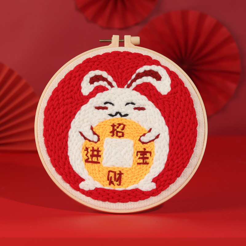 俄罗斯戳戳绣手工DIY材料包毛线绣套装 抖音花裙女孩朋友情侣礼物,居家布艺,戳戳绣,淘宝优惠券,粉丝福利购,淘宝优惠卷