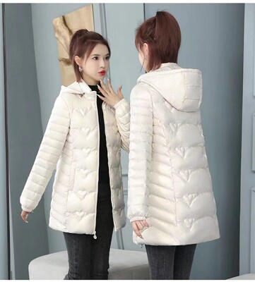 丝绵中长款通情修身免洗免洗亮面