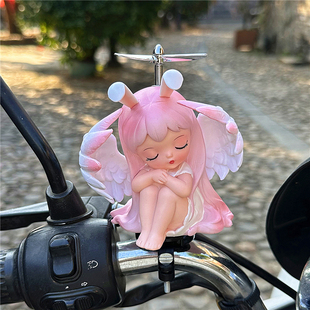 可爱天使电动车装饰品小黄鸭摆件美少女手办自行车摩托车配件挂件