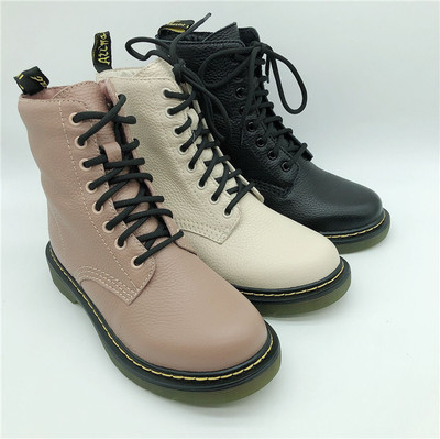 牛皮马丁靴牛皮薄绒马丁靴女鞋