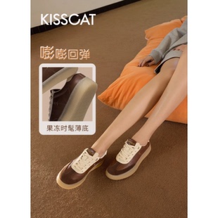 接吻猫2025春新款休闲鞋时尚薄底复古女鞋KA65161-51