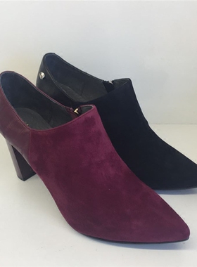 KISSCAT接吻猫2017新款简约时尚羊绒尖头高跟深口单鞋KA87501-12