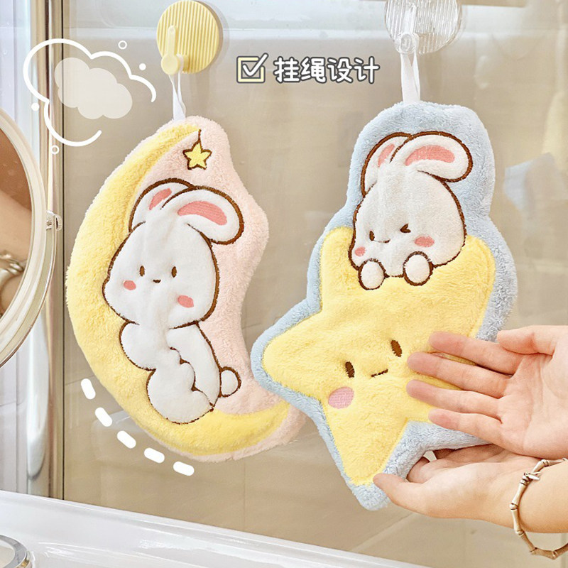 可爱小兔擦手巾！卡珊瑚绒强吸水擦手巾 婴幼儿卡通浴室洗手毛巾,家庭/个人清洁工具,厨房擦手巾,淘宝优惠券,粉丝福利购,淘宝优惠卷