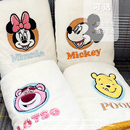 卡哇伊毛巾 刺绣柔软珊瑚绒宝宝方巾三件套 儿童速干毛巾浴巾套装