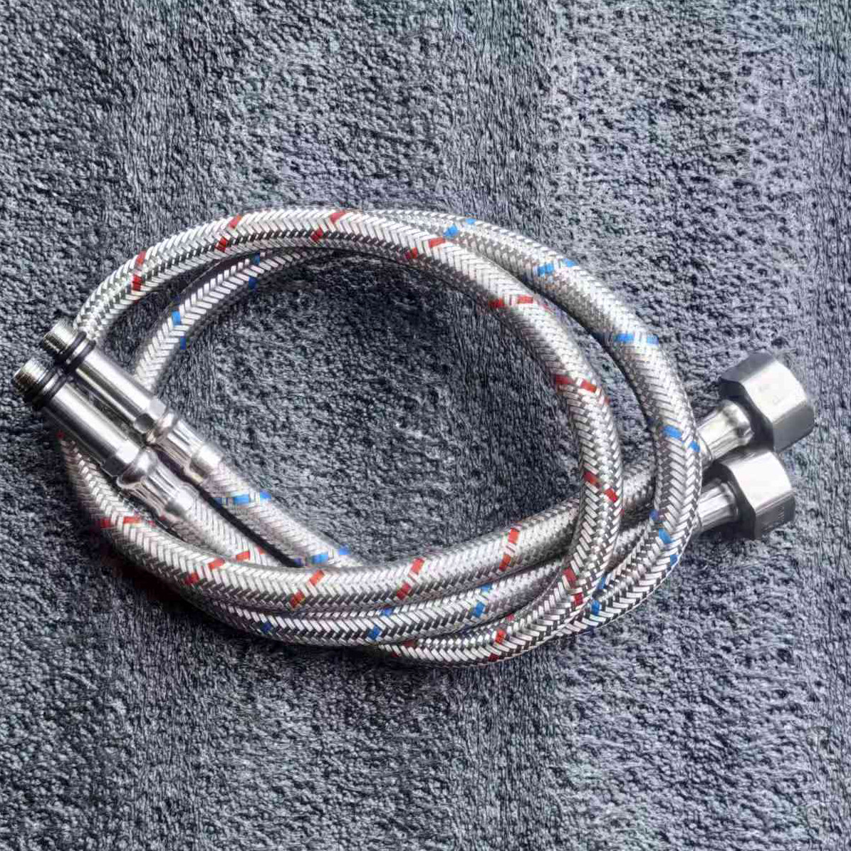 厨房洗菜盆面盆冷热龙头进水软管加长尖嘴304不锈钢编织长头防爆