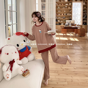 羊绒睡衣秋季女款2025新款长袖加厚保暖舒适长裤套装春秋款家居服