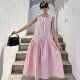 背心裙夏装 粉色法式 2025新款 设计感减龄长款 温柔风无袖 连衣裙夏季