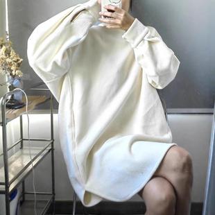 胖mm大码200斤秋冬韩版休闲风连衣裙宽松显瘦廓形百搭潮流裙子女