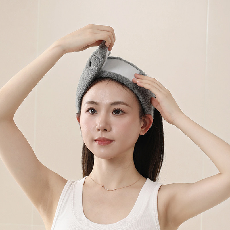 敷面膜专用束发带卡通女生洗脸发箍洗漱化妆魔术贴头套加宽绒头箍