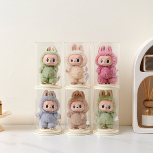 labubu搪胶展示盒sp毛绒挂件dimoo公仔单个可叠加收纳盲盒防尘罩
