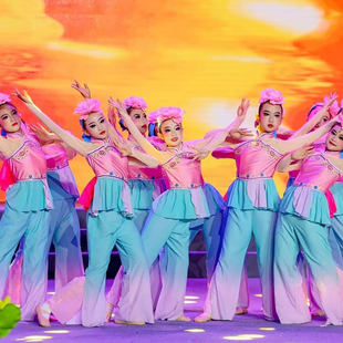 新款女童古典舞蹈演出服儿童胶州秧歌扇子舞花鼓灯说兰花艺考服装