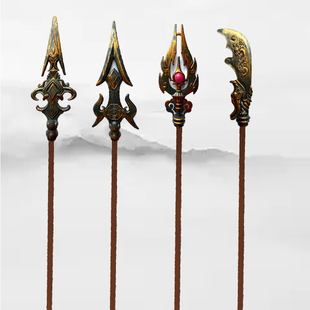 古铜色兵器长杆关公刀斧头方天画戟儿童玩具金箍棒三国兵器新款批