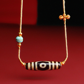 编绳天珠项链二眼三眼天珠挂绳万能锁骨链配饰君君同款 diy设计