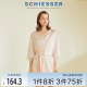 SCHIESSER舒雅女士50D缎面仿真丝雪纺蕾丝边家居系带睡袍19672R