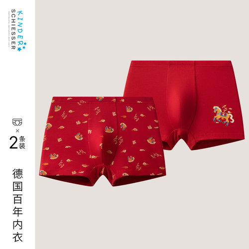 2条装舒雅男童棉质平角内裤