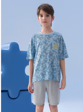 SCHIESSER舒雅童装男童莫代尔柔软透气印花家居服套装26466H