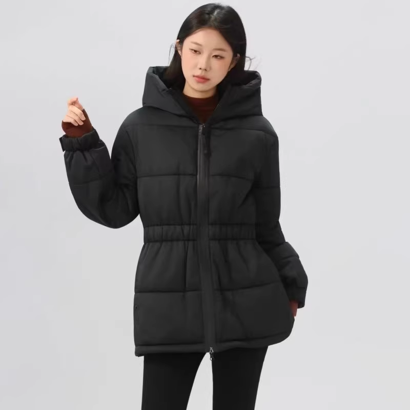 阿玛施正品牌2025秋冬新款3M新雪丽棉服连帽中长款棉衣外套女