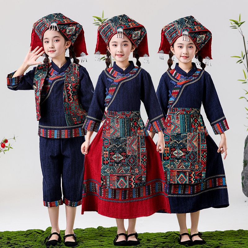 儿童女少数民族服装秋款套装傣族壮族苗族彝族服饰拍摄主题演出服,童装/婴儿装/亲子装,儿童演出服,淘宝优惠券,粉丝福利购,淘宝优惠卷