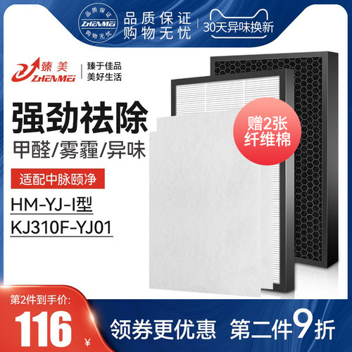 适配中脉颐净负离子空气净化器滤网HM-YJ-I型KJ310F-YJ01过滤芯