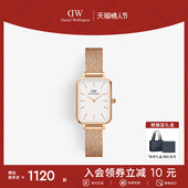 情人节礼物 DW手表女QUADRO系列小方表女轻奢小众小绿表石英表