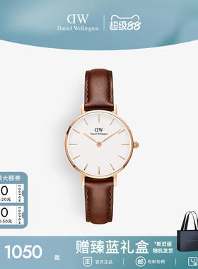 DW手表女士 PETITE系列皮质石英表女表轻奢小众欧美圆表时尚正品