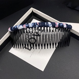 韩版布艺大号刘海碎发倒插梳女盘女后脑勺碎发卡防滑梳卡顶夹发夹