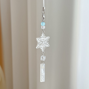 仿真雪花挂件相机包创意钥匙扣手机壳手机链背包挂绳书包挂饰礼物