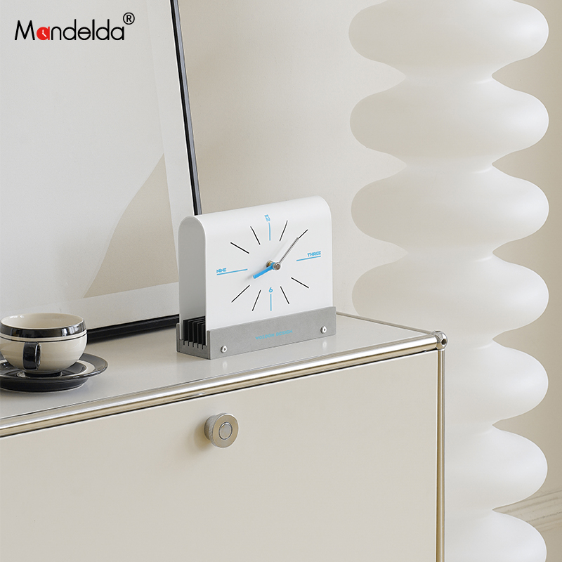 满得达入户玄关钟表摆放式时钟创意家居桌面电视柜装饰品摆件