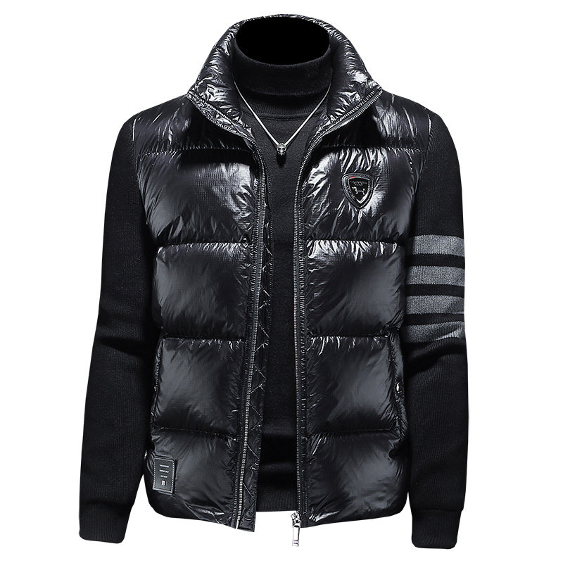 2024新款立领拼接羽绒服90白鸭绒QT2031-13107-P360（控价470）,男装羽绒服,钱塘6020-1