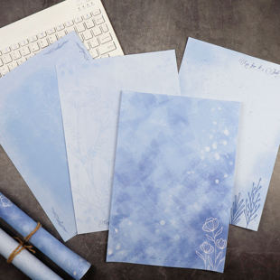 A4邂逅深蓝信纸信封套装感谢打印纸婚礼致词稿纸学生小红书同款