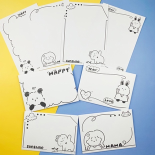 简约可爱A5信纸可打印信封套装空白绘画DIY稿纸卡通墙面装饰练字