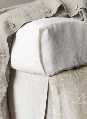 伊万 美式亚麻/棉麻混纺外贸床裙厚实垂顺出口原单 可定制