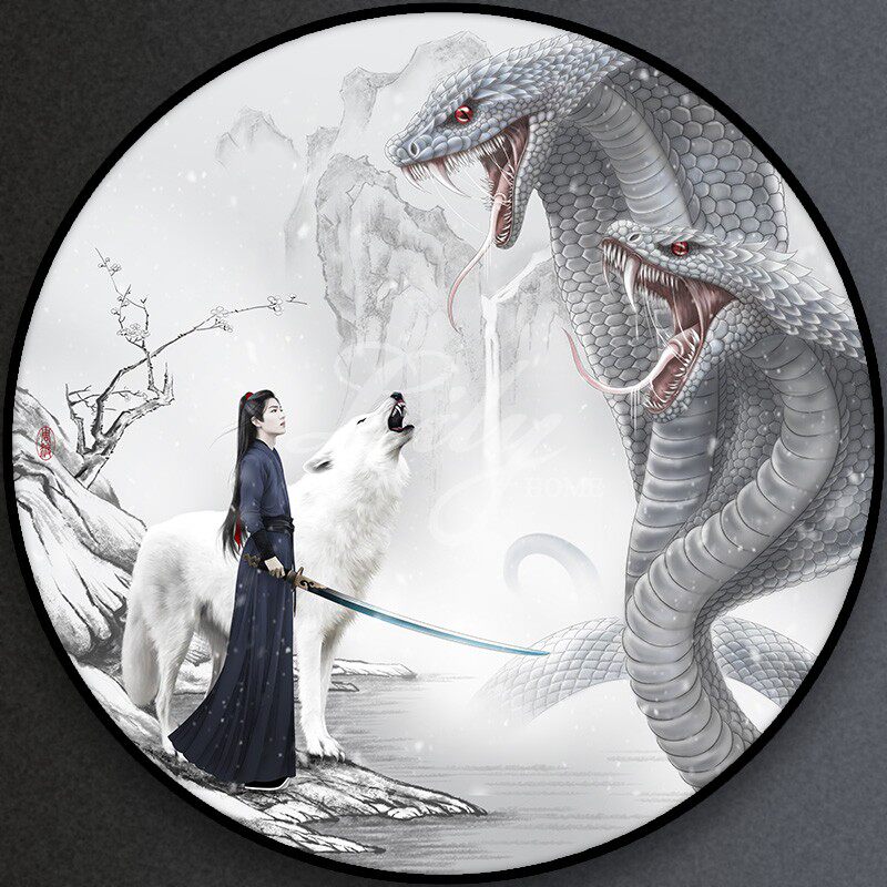 肖战古风手绘原创海报定制挂画 明星高清周边 客厅卧室寝室装饰画