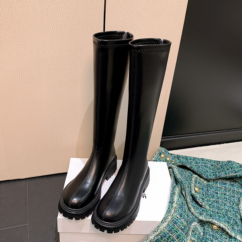 今年流行特惠长筒靴女2024秋冬新款加绒不过膝小个子内增高瘦瘦靴