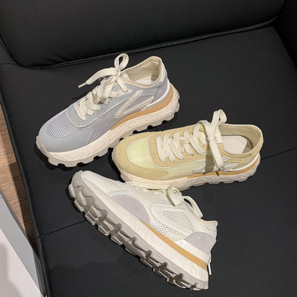 今年流行特惠葡萄妈studiolee 增高6cm~网面拼接系带运动休闲轻便