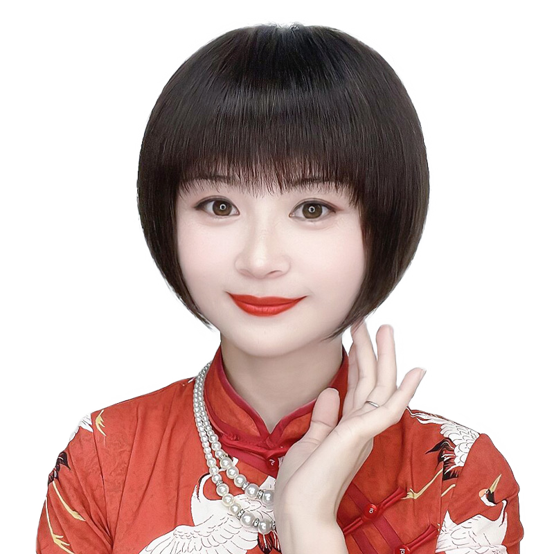 假发女短发优丽卡真人发丝自然