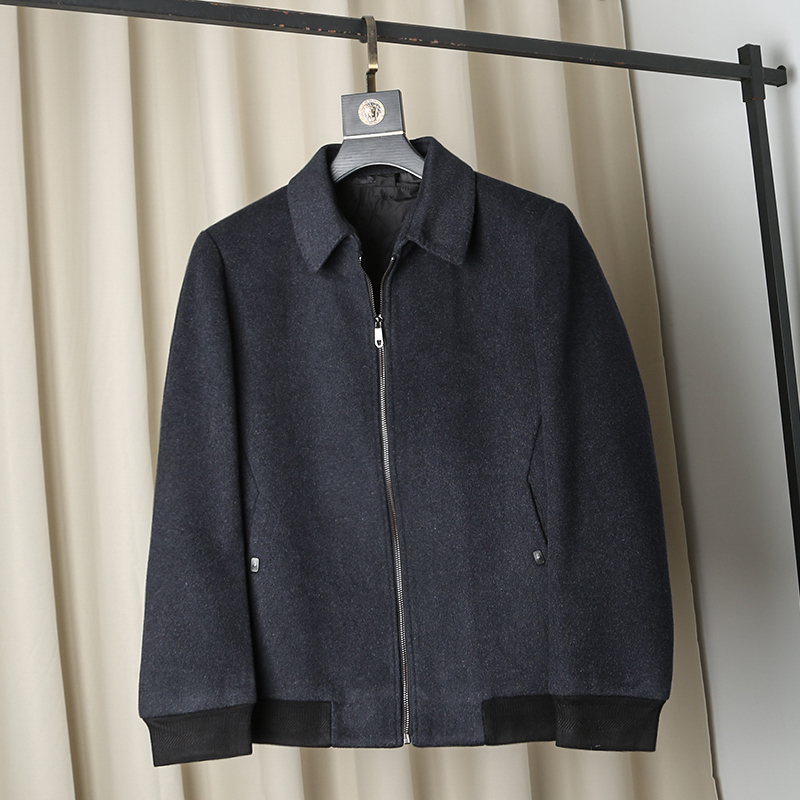 外贸工厂男装翻领夹棉外套