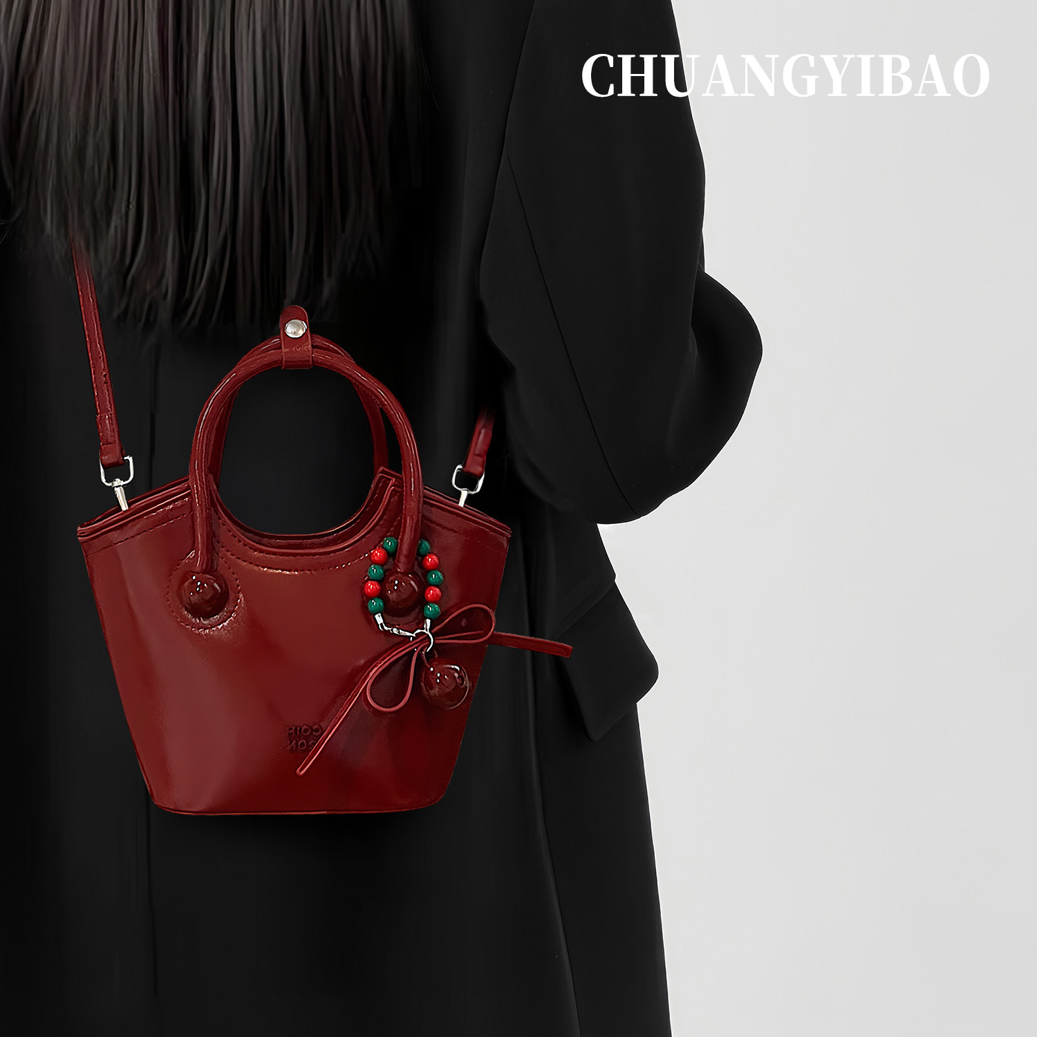 韩版ins潮流时尚手拎水桶包女2025新款简约百搭单肩包休闲斜挎包,箱包皮具/热销女包/男包,水桶包,淘宝优惠券,粉丝福利购,淘宝优惠卷