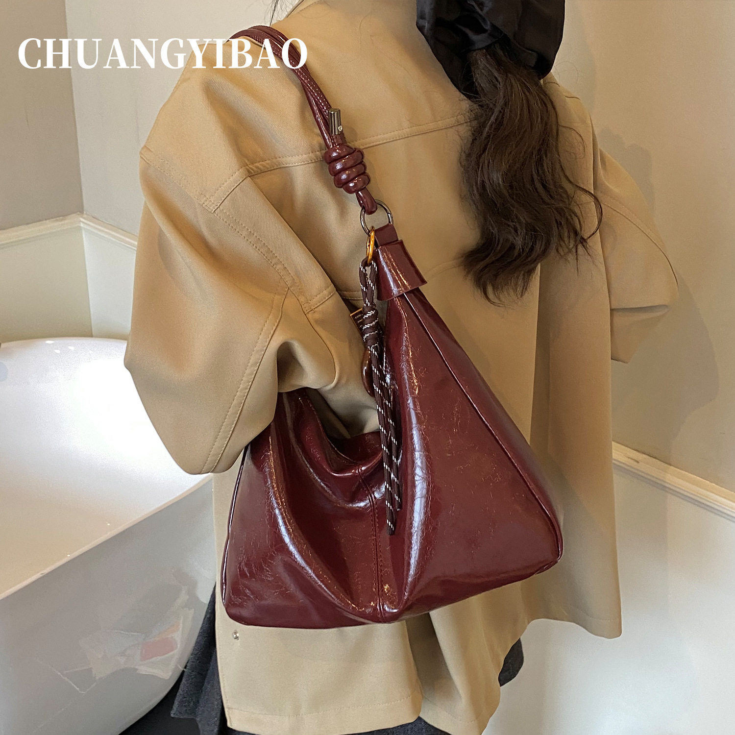 红色腋下日常新娘婚包包女2026新款轻奢小众高级感通勤斜挎托特包,箱包皮具/热销女包/男包,腋下包,淘宝优惠券,粉丝福利购,淘宝优惠卷