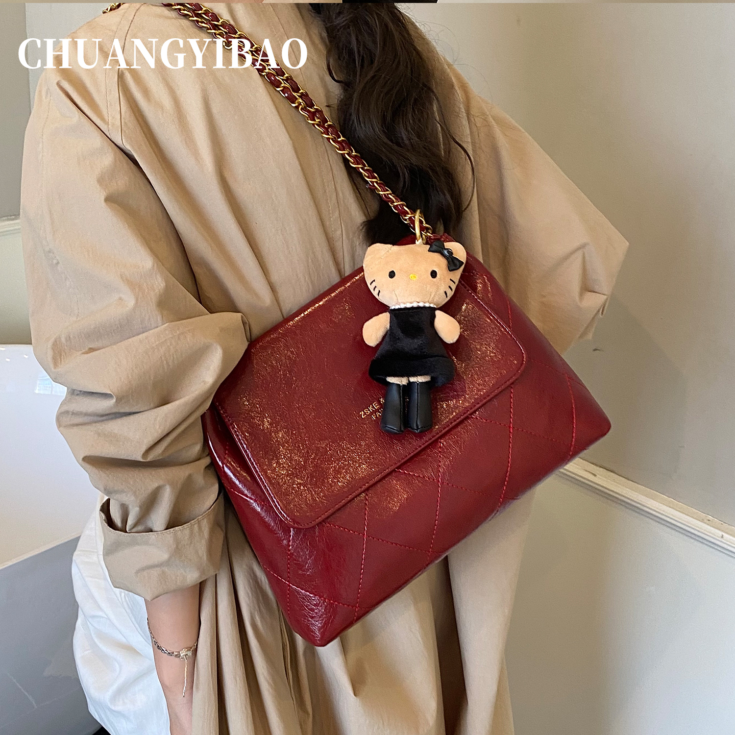 轻奢时尚小众高级感链条腋下包