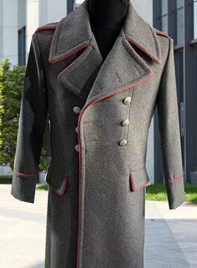 苏联M69式将官男毛呢大衣俄罗斯老兵复古版防寒保暖灰色长款外套